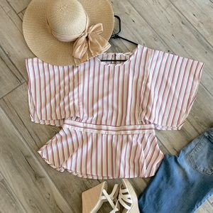 Never worn peplum top with Kokomo sleeves